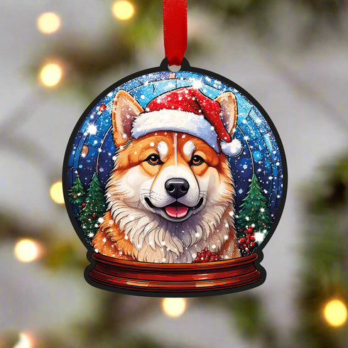 Akita Snow Globe Decoration